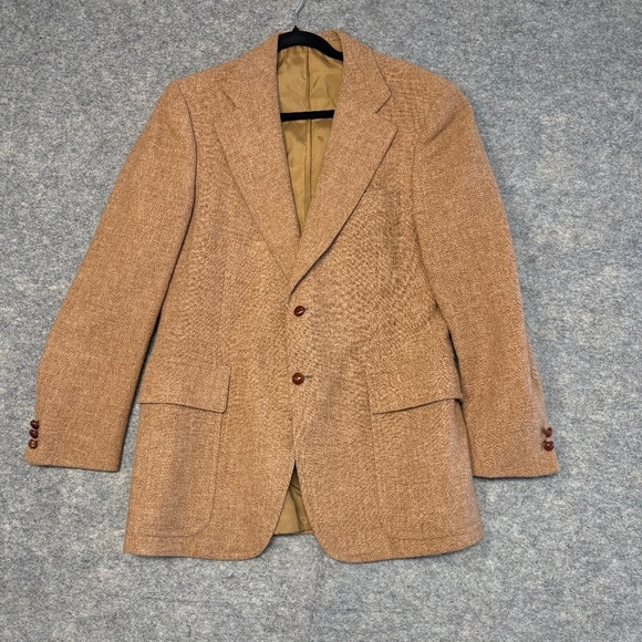Harris Tweed Freedman Academia Camel Brown Wool Sport Coat Blazer Jacket Mens - Picture 8 of 12